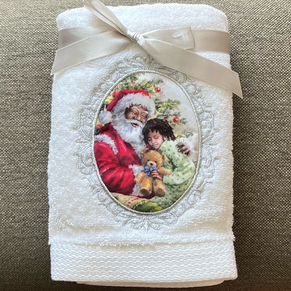 Winter Dreams Other - Winter Dreams African American Santa and Child Hand Towels Set of 2